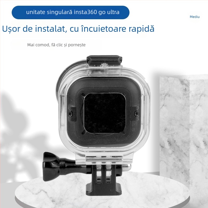 Carcasă de scufundare pentru Insta360 Go Ultra, cameră autonomă – PC + sticlă călită, procesare OEM