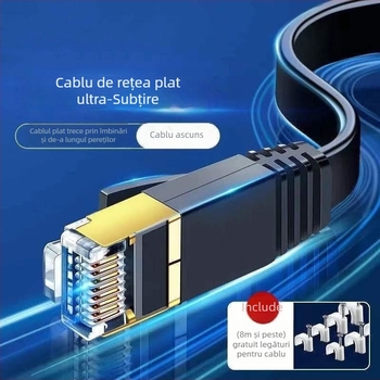 Cablu de rețea Cat6 plat, Gigabit USB - conductor din cupru, tip coaxial