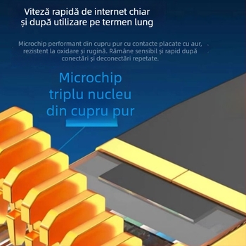 Cablu de rețea Cat6 plat, Gigabit USB - conductor din cupru, tip coaxial