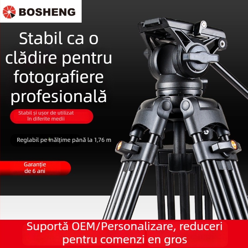BS180 Trepied hidraulic PTZ, 3 secțiuni, structură din metal și nylon, încărcare 10 kg