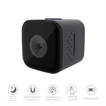 SQ28 cameră pentru exterior — videoclipuri și fotografii, baterie de 100 de minute, stocare TF-card, carcasă din plastic