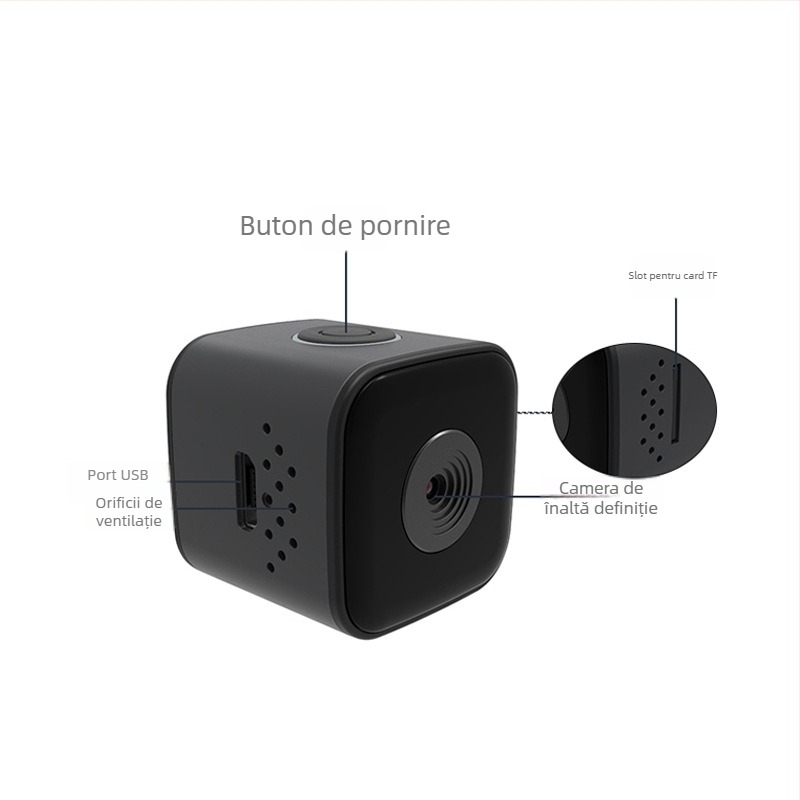 SQ28 cameră pentru exterior — videoclipuri și fotografii, baterie de 100 de minute, stocare TF-card, carcasă din plastic