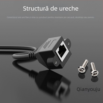 Cablu de extensie Ethernet Cat6, RJ45 M–F, Gigabit, conector drept