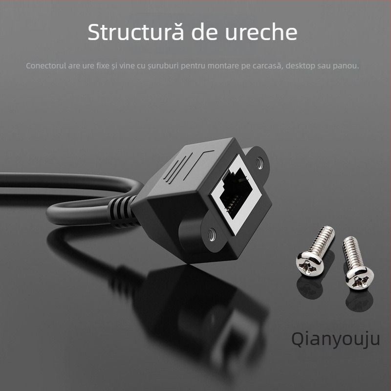 Cablu de extensie Ethernet Cat6, RJ45 M–F, Gigabit, conector drept
