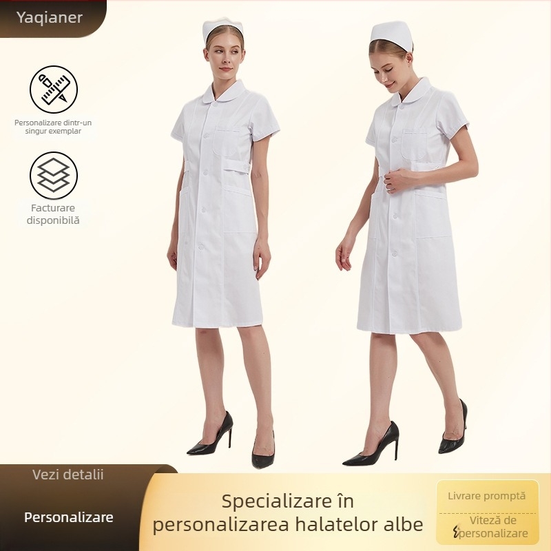 Set unisex de uniformă de asistentă - mâneci lungi, pantaloni cropped, protecție împotriva acizilor și alcalinilor, material nylon 95%+