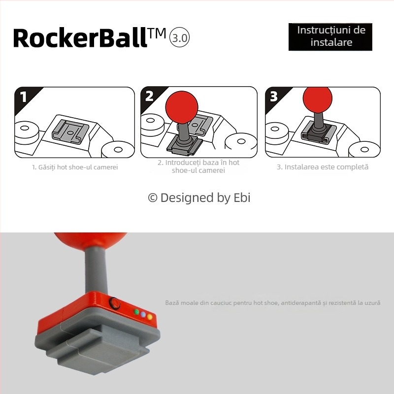 Capac protecție pentru hot shoe-ul camerei cu bile rocker — procesare OEM; ambalaj: bile rocker și cilindru de plastic; compatibil cu camere Fuji, Canon, Sony, Nikon