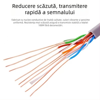 Cablu de rețea CAT6e neînarmat, 8 fire, RJ-45, Gigabit Ethernet