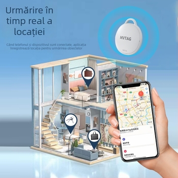 Sistem de localizare pentru animale de companie, model F6; Bluetooth, compatibil cu iOS, baterie CR2032 de 210mAh, rezistent la apă