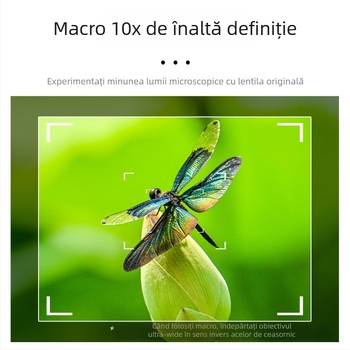 Obiectiv macro 2-în-1 unghi larg pentru Sony ZV1/RX100M7 și seria Canon G7X, cu distanță focală de 18 mm, 0,75x unghi larg, filtru 58 mm, montură Sony