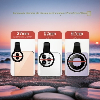 Clip de filtrare pentru telefon, polarizator 67 mm - universal, compatibil cu majoritatea telefoanelor