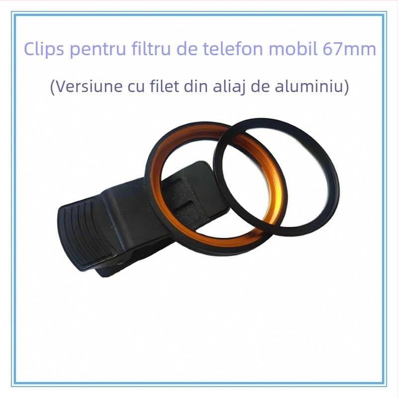 Clip de filtrare pentru telefon, polarizator 67 mm - universal, compatibil cu majoritatea telefoanelor