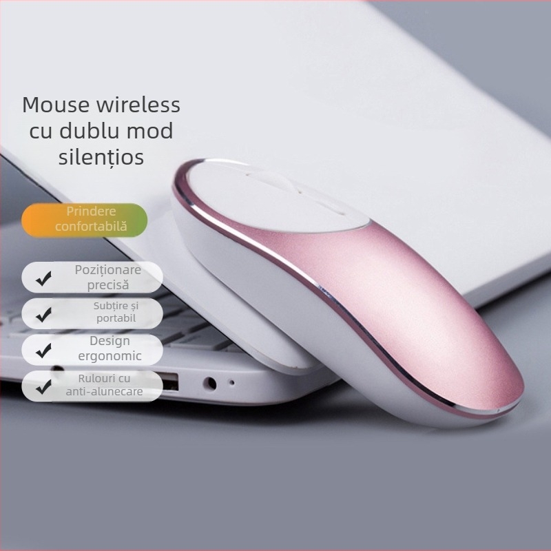 Mouse wireless cu mod dual, Bluetooth silențios pentru calculator, model 2103300