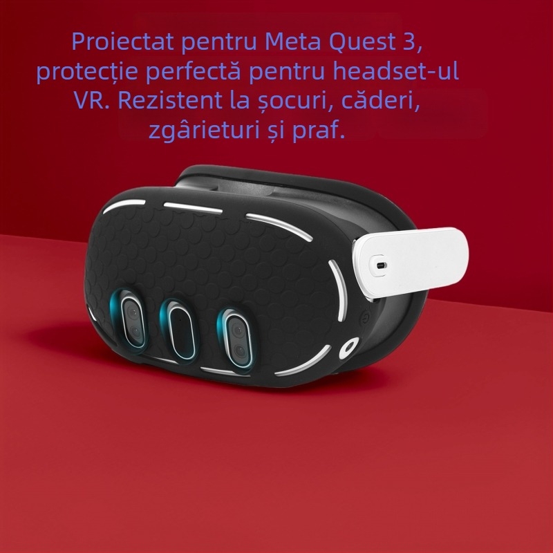 Carcasă de protecție din silicon pentru Meta Quest 3 – anti-cadere, lavabilă, compatibilă cu Meta Quest 3