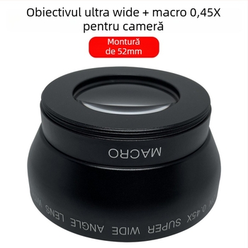 Lentilă duală ultra-wide macro cu focalizare fixă pentru cameră – 18mm, f/2.0, diametru filtru 52mm, model JV-CL52