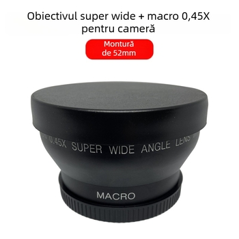 Lentilă duală ultra-wide macro cu focalizare fixă pentru cameră – 18mm, f/2.0, diametru filtru 52mm, model JV-CL52