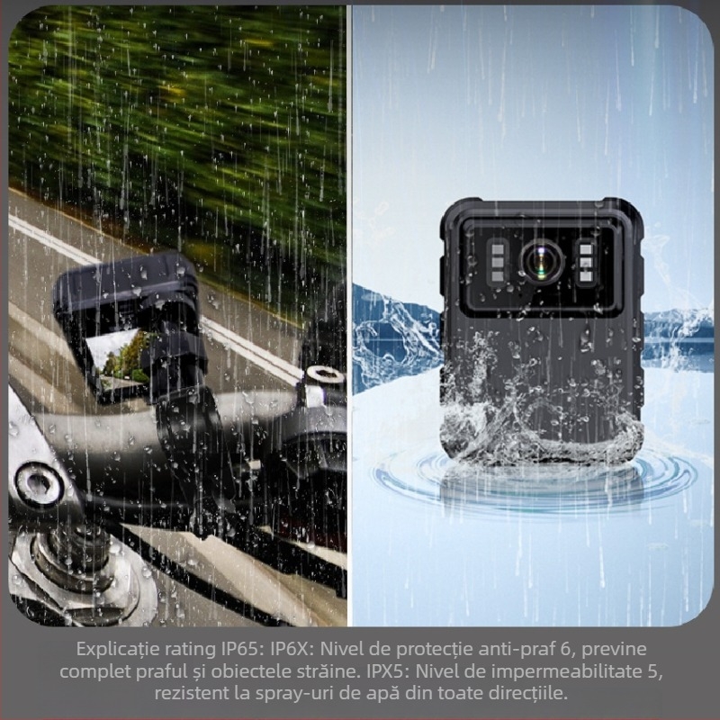 Cameră de acțiune WiFi pentru motociclete, 2K HD, IP65, ecran LCD 2,0 inch, stocare TF