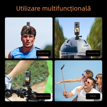 HY-X9 Cameră de acțiune panoramică 360° pentru motocicletă, 30 MP, stocare TF, ecran LCD 2.0, 4 h baterie, ABS corp, stabilizare imagine