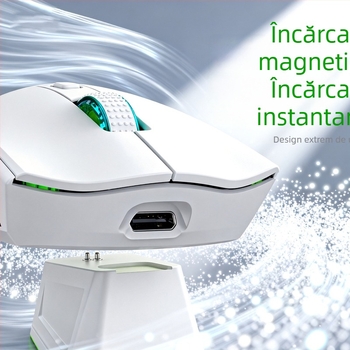 Mouse fără fir magnetic, iluminare RGB în două moduri, 7 butoane, senzor optic
