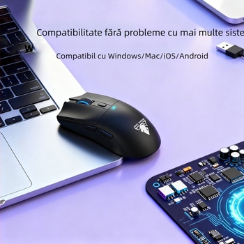Mouse fără fir magnetic, iluminare RGB în două moduri, 7 butoane, senzor optic