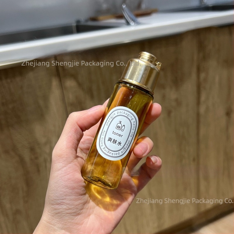 Sticlă PET cu capac flip pentru ulei de baie și ambalare cosmetică — turnare Blow molding, etichetare, capac inclus