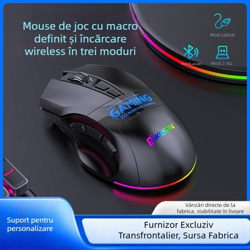 Mouse de gaming cu macro de 9 taste, 2500dpi, fără fir (interfață USB, rază de 10 m)