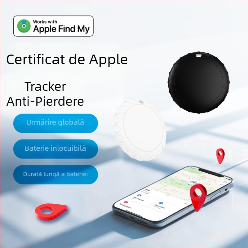 Localizator AirTag pentru copii, persoane în vârstă și animale de companie, urmărire GPS – breloc pentru chei, model JHX09, 210mAh, dimensiuni 31.5×31.5×7.8mm, greutate 7 g, compatibil cu iOS