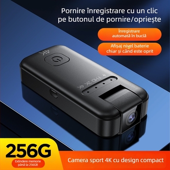 Cameră stil pix 4K cu microfon încorporat, înregistrare video compactă, 4K/2K/FHD, până la 256 GB stocare, baterie ~120 minute, fără ecran LCD
