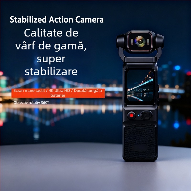Cameră de acțiune pentru activități în aer liber, 4K Ultra-Clear, impermeabilă, anti-tremur, ecran tactil, stocare TF (4K Ultra-Clear, Waterproof, Anti-Shake, Touchscreen, TF card)