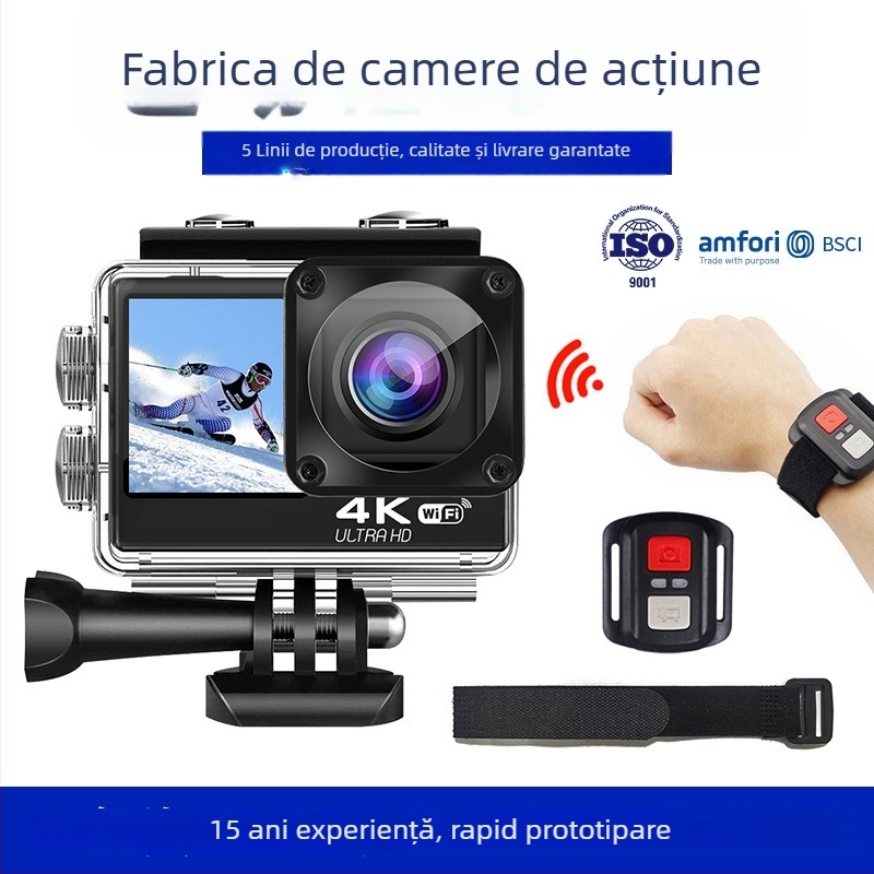 Fulijia F300AAT cameră de acțiune cu ecran LCD de 2,0 inch, fotografii de 24 MP și video, stocare pe card de memorie, carcasă ABS, autonomie baterie 90 de minute