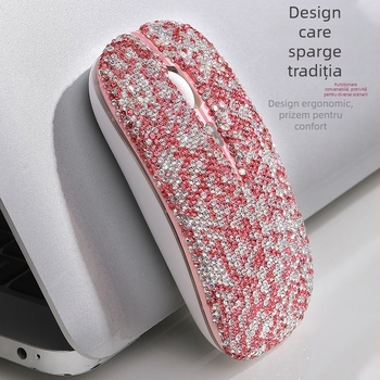 Mouse wireless cu diamante, design elegant, reîncărcabil, inteligent, compatibil universal
