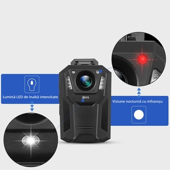 Cameră corp semi-profesională pentru securitate, cu vizionare nocturnă 1296P, zoom optic 10x, senzor CMOS, stabilizare duală