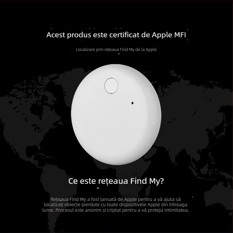 Tracker AirTag F6 – baterie de 210 mAh, compatibil cu iOS, greutate 9 g, material ABS