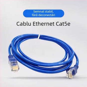 Cablu de rețea Categoria 5E, pereche răsucită, interior, RJ-45, 100 Mbps, conductor din aluminiu-magneziu, pentru calculatoare și switchuri