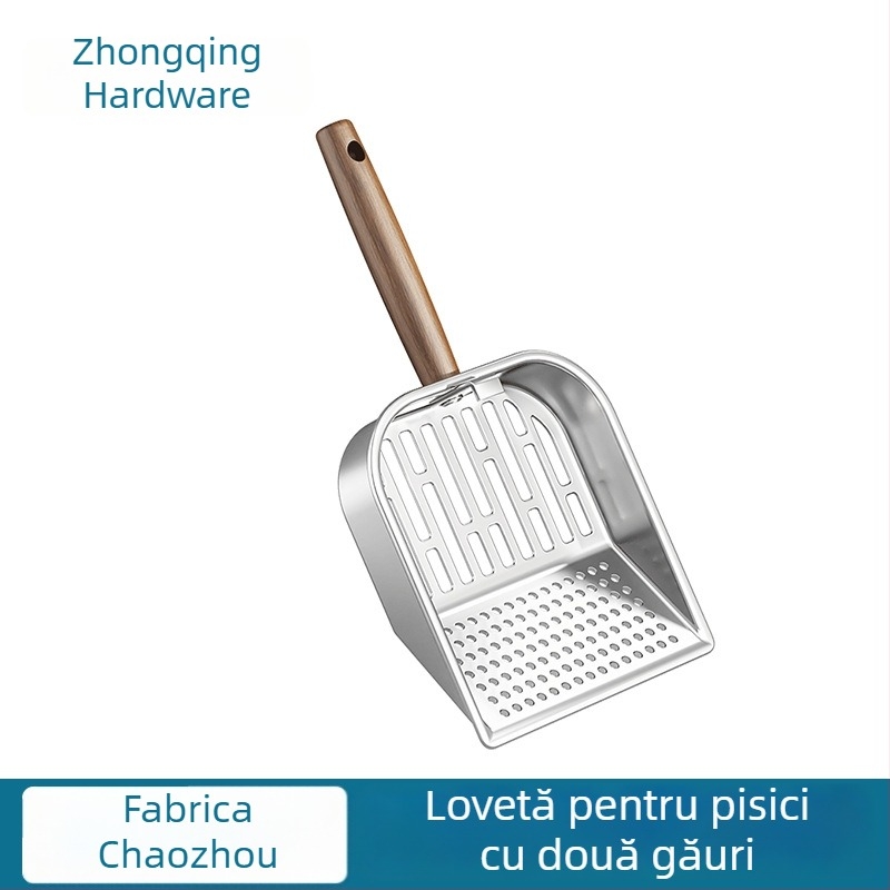 Lopată metalică pentru nisip de pisică și hrană pentru pisici, design monobloc, Zhongqing Hardware