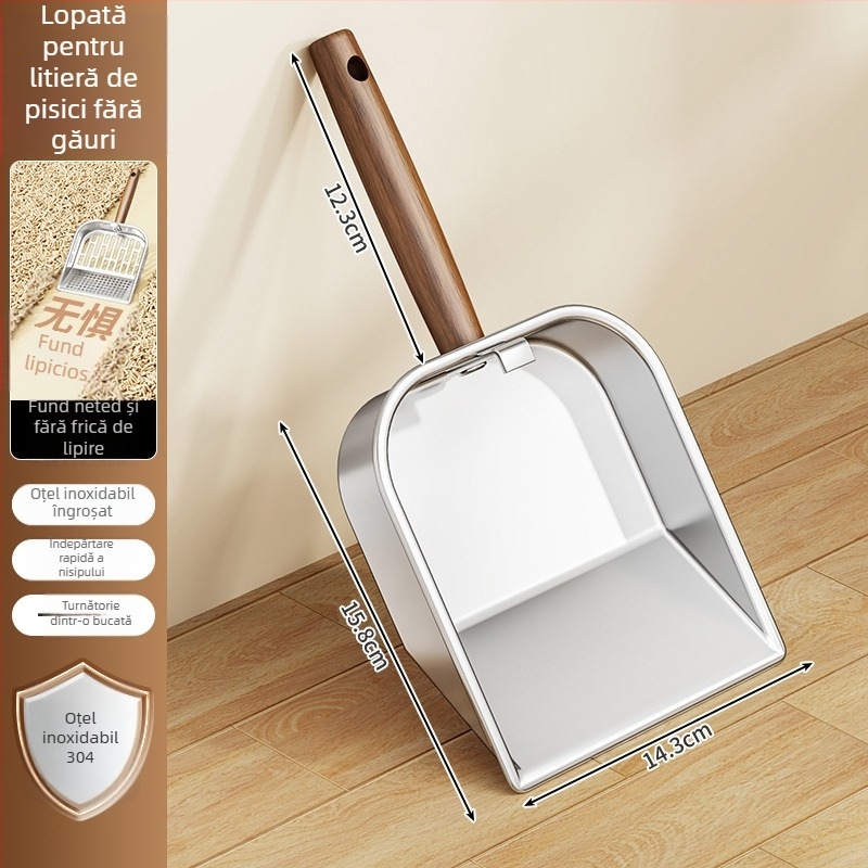 Lopată metalică pentru nisip de pisică și hrană pentru pisici, design monobloc, Zhongqing Hardware