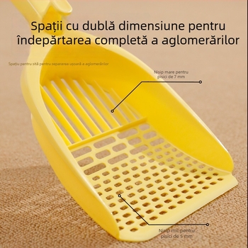 Lopată mare multifuncțională pentru nisip de pisică, cu găuri fine – curățare ușoară