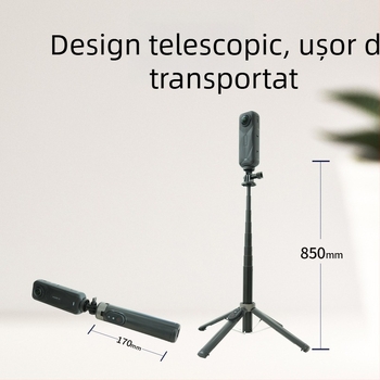YOCTOP selfie stick cu telecomandă pentru Insta360 – Compatibil cu X2 X3 X4 X5 GO3 Ace; Material: plastic