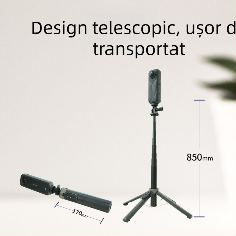 YOCTOP selfie stick cu telecomandă pentru Insta360 – Compatibil cu X2 X3 X4 X5 GO3 Ace; Material: plastic