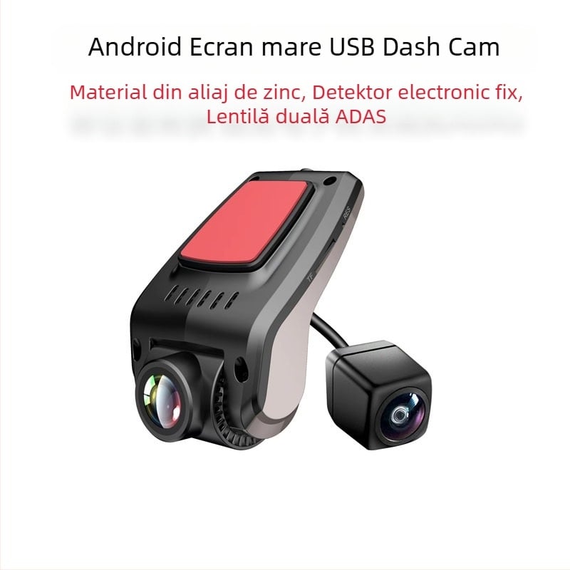 Videoregistrator auto cu cameră dublă față-spate, navigație GPS, 1080p, unghi de filmare 170°, diafragmă F1.5