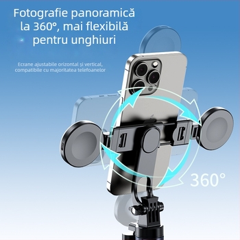 Stabilizator pentru telefon mobil cu gimbal – Z145, patru axe, oțel inoxidabil, Bluetooth, 9 secțiuni, 0,3 kg