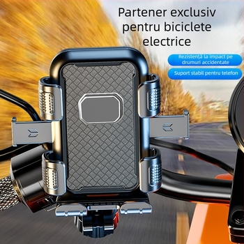 Suport pentru telefon pentru bicicletă, fixare cu șase gheare, antișoc, suport de navigație durabil pentru filmare, material PC