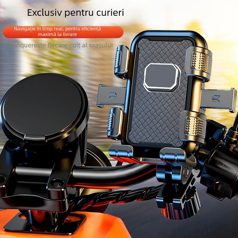 Suport pentru telefon pentru bicicletă, fixare cu șase gheare, antișoc, suport de navigație durabil pentru filmare, material PC