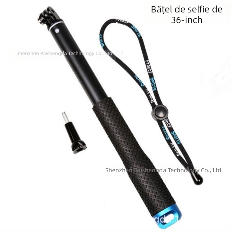 Selfie stick pentru camera GoPro – aliaj de aluminiu, impermeabil, antiderapant