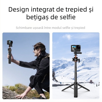 Trepied universal pentru camere sportive – Vrig TP-08S, aliaj de aluminiu + ABS, Include conector de bază și șurub