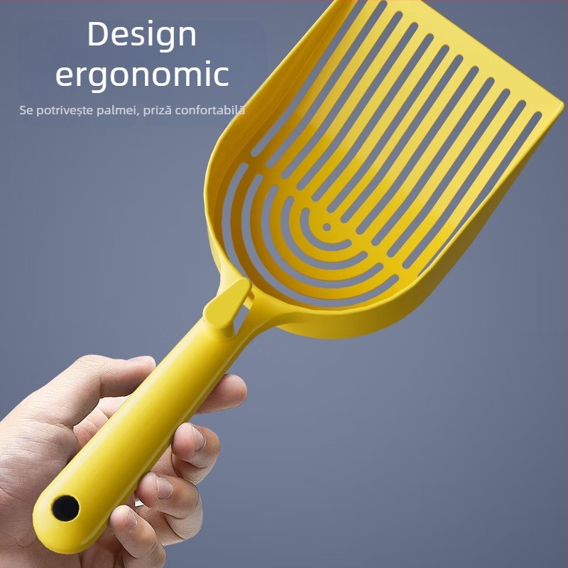 Lingură din plastic pentru nisip de pisici, pentru nisip bentonită, dimensiune mare, cu găuri fine