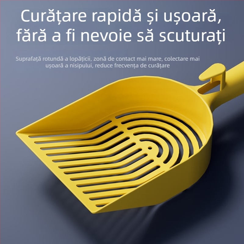 Lingură din plastic pentru nisip de pisici, pentru nisip bentonită, dimensiune mare, cu găuri fine