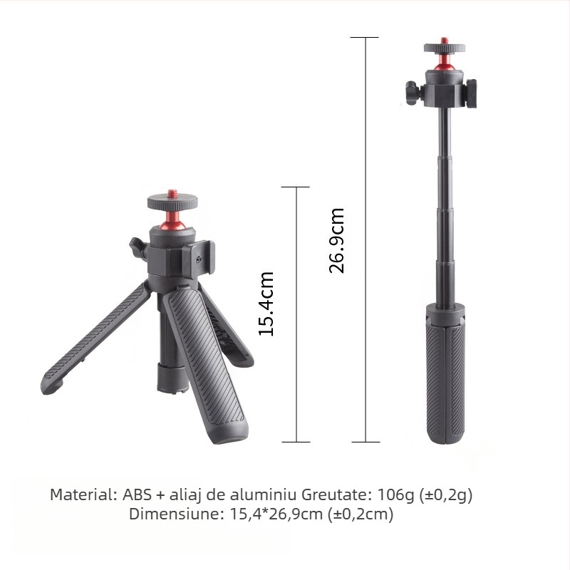 Szyi Ac40 Trepied cu gimbal, manual — aliaj de aluminiu + silicon, pentru camere de acțiune