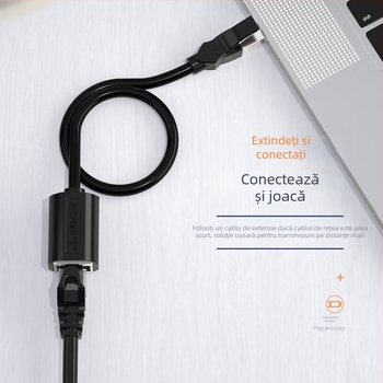 Cablu de extensie Ethernet Cat6 RJ45, conector masculin-feminin, din cupru pur, viteză Gigabit