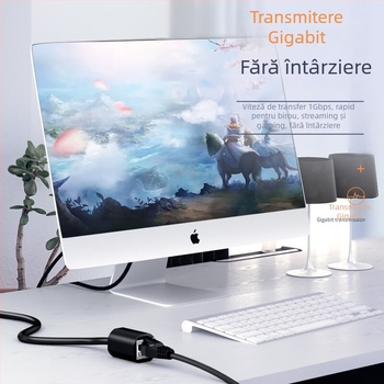 Cablu de extensie Ethernet Cat6 RJ45, conector masculin-feminin, din cupru pur, viteză Gigabit