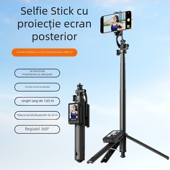 Selfie stick cu trepied pentru telefon, proiecție ecran, aliaj de aluminiu, universal pentru acasă, birou, afară